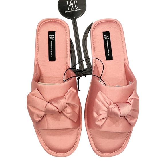 INC Women's Satin-Bow Slide Slippers Foxglove NWT - Picture 6 of 6